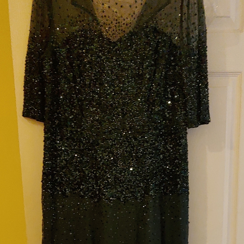Long dark green dress size 14W